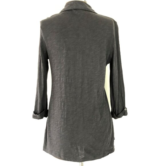 Grey Button Front Top - Picture 5 of 6